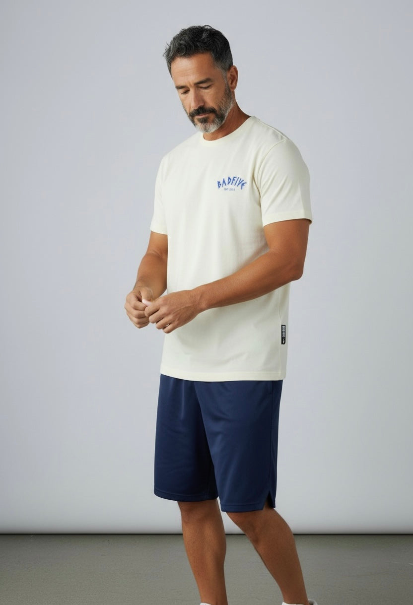 Unisex Basketball T-Shirt "BADFIVE" Anti-Warrior weiß - AHST289-5