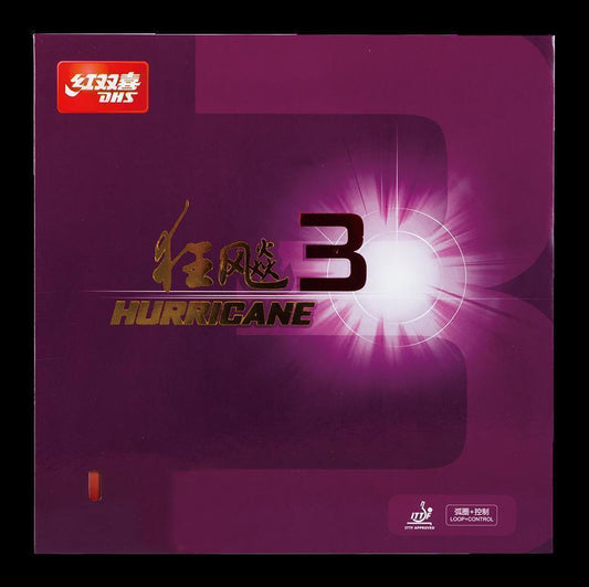 DHS Hurricane 3 Soft 38 Belag Schwarz 2,15mm - DXDC016-5