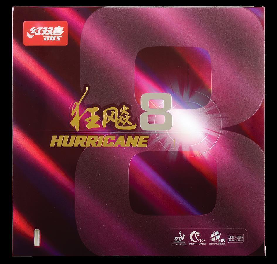 DHS Hurricane 8 Hard 41 2,15mm Belag Schwarz - DXDJ962-5