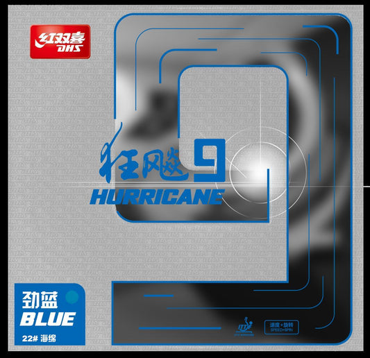 DHS Hurricane 9 2,15mm Mittel 38 Belag Blau  - DXDS019-6