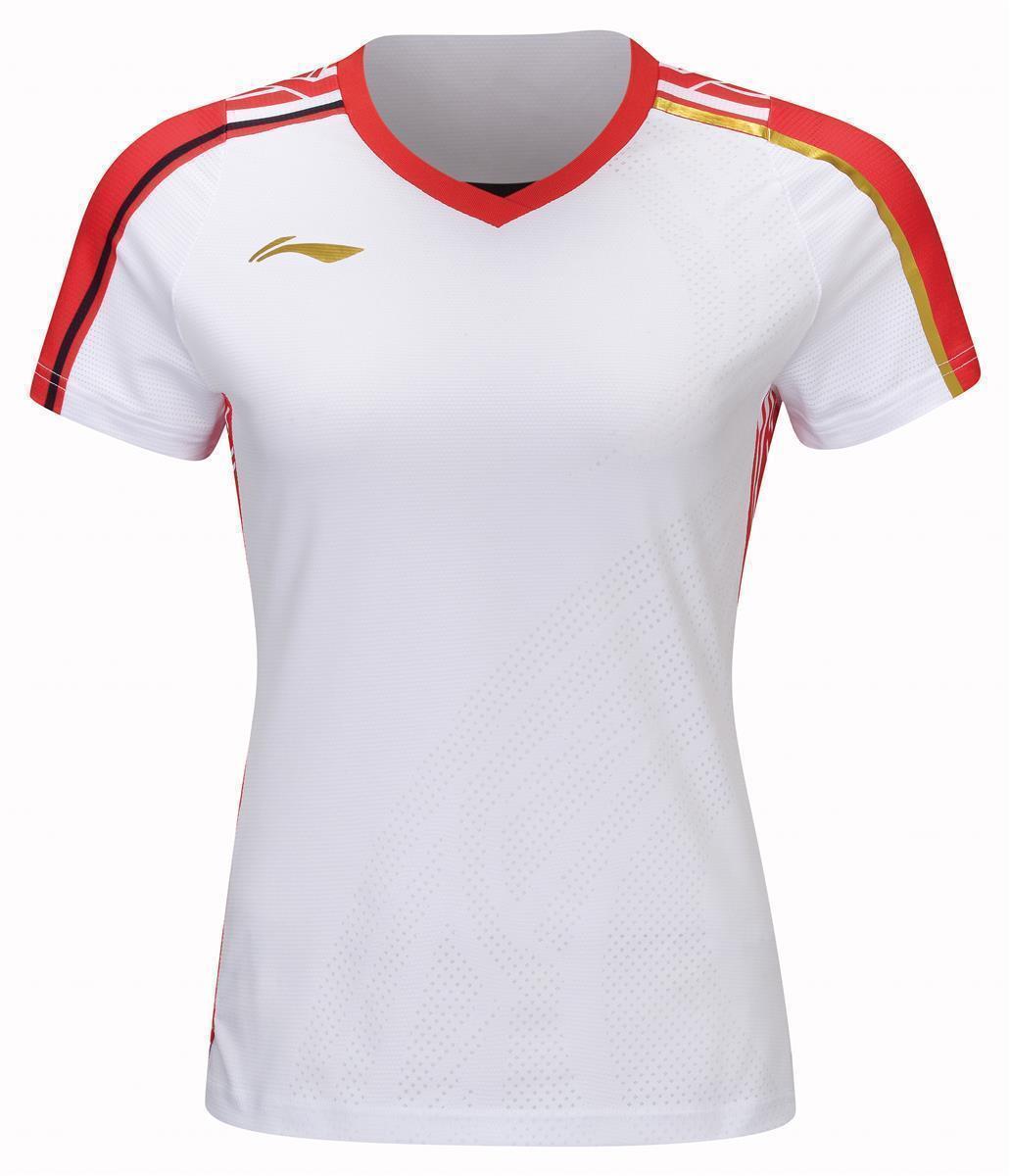 Ladies Sports Shirt "International Stars" White-Red - AAYT074-1