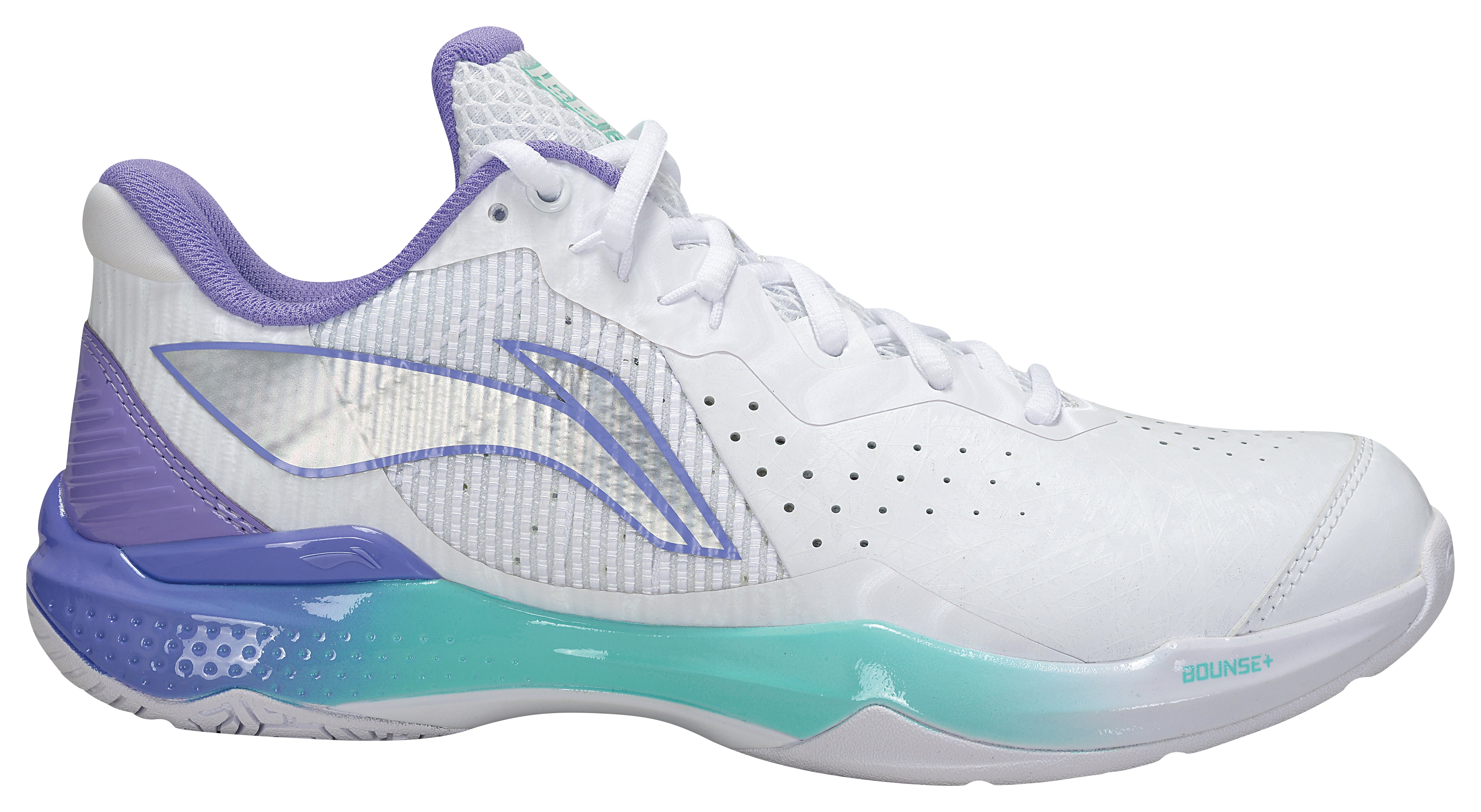 Unisex Badmintonschuh Donner 2 - weiß/lila - AYZU015-1