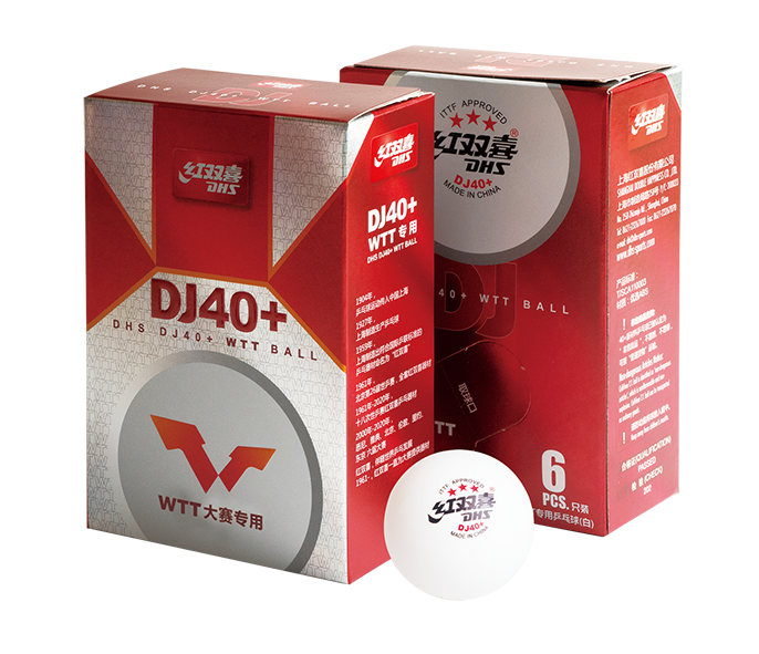 DHS Tischtennisball DJ40 WTT Weiß (6 Pack) DXAR002-1/DXAV001-2